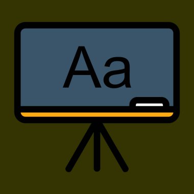 tebeşir tahtası simgesi, vektör illüstrasyonu basit tasarım