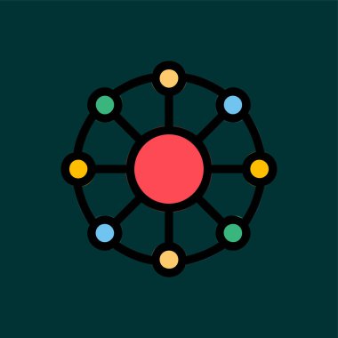 Molekül simgesi, vektör illüstrasyonu basit tasarım