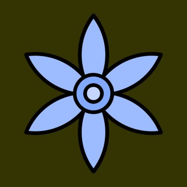 Borage simgesi, vektör illüstrasyonu basit tasarım