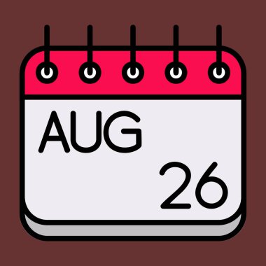 Ağustos simgesi, vektör illüstrasyonu basit tasarım