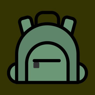 sırt çantası simgesi, vektör illüstrasyonu basit tasarım