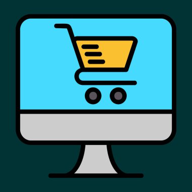 çevrimiçi depolama simgesi, vektör illüstrasyonu basit tasarım