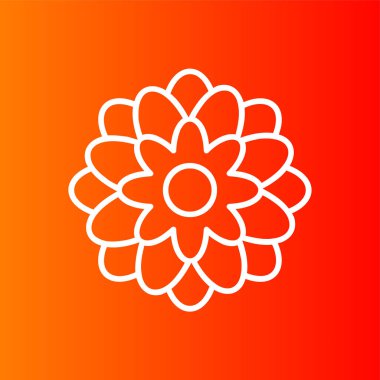 Dahlia simgesi, vektör illüstrasyonu basit tasarım