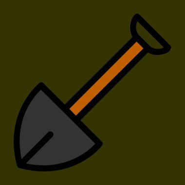 Kürek simgesi, vektör illüstrasyonu basit tasarım