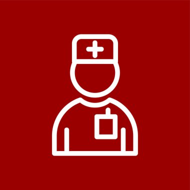 Hemşire simgesi, vektör illüstrasyonu basit tasarım