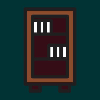 kitaplık simgesi, vektör illüstrasyonu basit tasarım