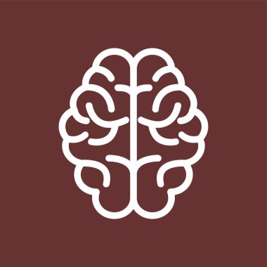 Beyin simgesi, vektör illüstrasyonu basit tasarım