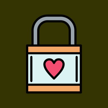 Pad Lock simgesi, vektör illüstrasyonu basit tasarım