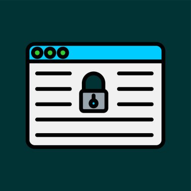 Pad Lock simgesi, vektör illüstrasyonu basit tasarım