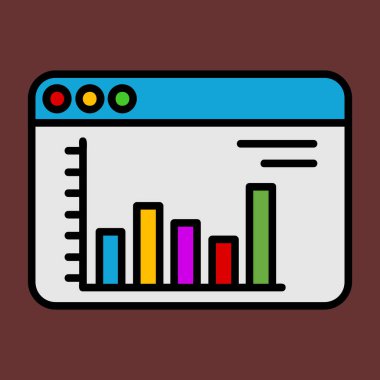 Web Sitesi İstatistiksel Ok simgesi, vektör illüstrasyonu basit tasarım