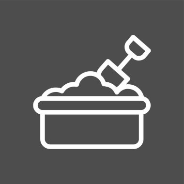 Kum kutusu simgesi, vektör illüstrasyonu basit tasarım