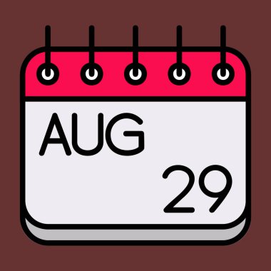 Ağustos simgesi, vektör illüstrasyonu basit tasarım