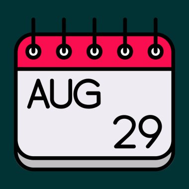 Ağustos simgesi, vektör illüstrasyonu basit tasarım