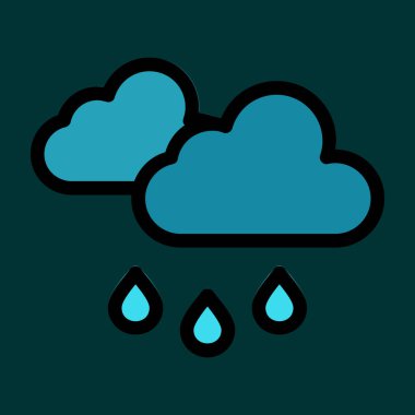 yağmur damlaları simgesi, vektör illüstrasyonu basit tasarım