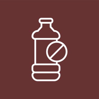Plastik şişe simgesi yok, vektör illüstrasyonu basit tasarım