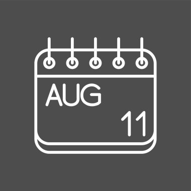 Ağustos simgesi, vektör illüstrasyonu basit tasarım