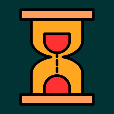 Kum saati simgesi, vektör illüstrasyonu basit tasarım