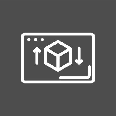 3d simgesi, vektör illüstrasyonu basit tasarım