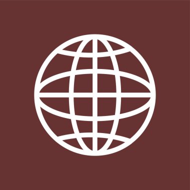 Dünya ızgara simgesi, vektör illüstrasyonu basit tasarım