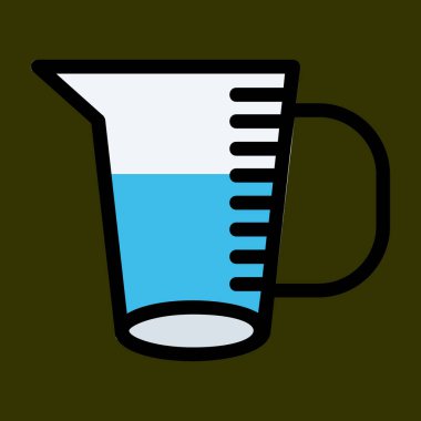 ölçüm sürahi simgesi, vektör illüstrasyonu basit tasarım