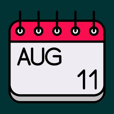 Ağustos simgesi, vektör illüstrasyonu basit tasarım