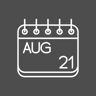 Ağustos simgesi, vektör illüstrasyonu basit tasarım