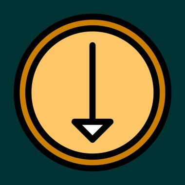 Aşağıdaki simge, vektör illüstrasyonu basit tasarım