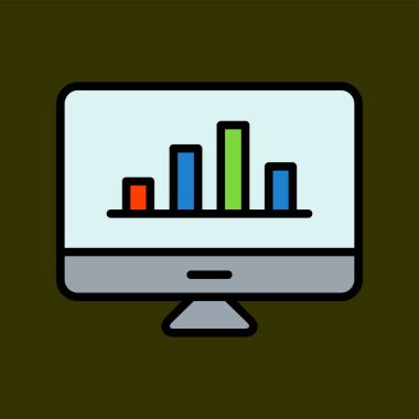 monitör simgesi, vektör illüstrasyonu basit tasarım