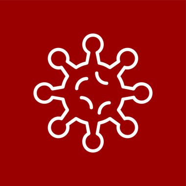 Coronavirus simgesi, vektör illüstrasyonu basit tasarım