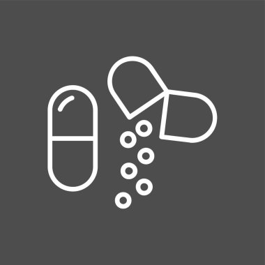 kapsül simgesi, vektör illüstrasyonu basit tasarım