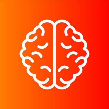 Beyin simgesi, vektör illüstrasyonu basit tasarım