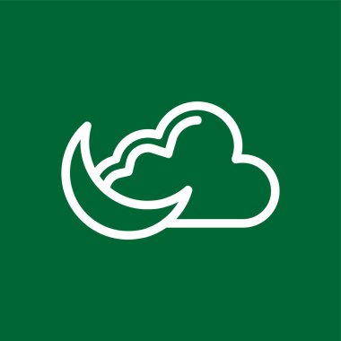 Bulutlu Gece simgesi, vektör illüstrasyonu basit tasarım