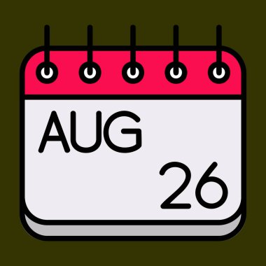 Ağustos simgesi, vektör illüstrasyonu basit tasarım