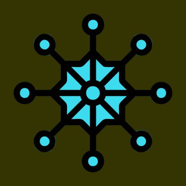 Kar Tanesi simgesi, vektör illüstrasyonu basit tasarım