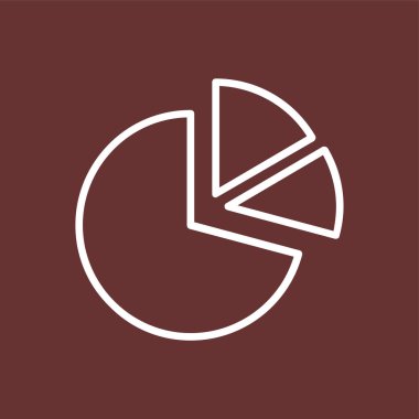 Pasta çizelgesi simgesi, vektör illüstrasyonu basit tasarım