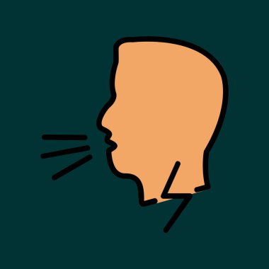 Zor Nefes alma simgesi, vektör illüstrasyonu basit tasarım