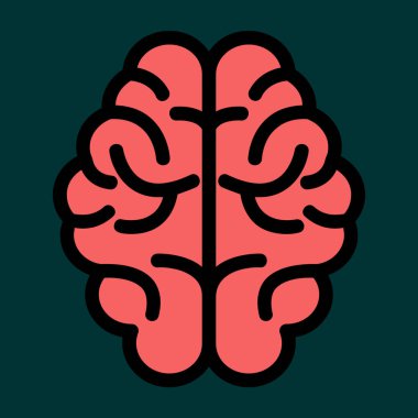 Beyin simgesi, vektör illüstrasyonu basit tasarım