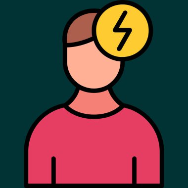 Beyin fırtınası simgesi, vektör illüstrasyonu basit tasarım