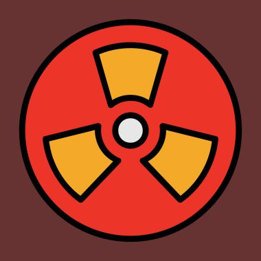 Radyasyon simgesi, vektör illüstrasyonu basit tasarım