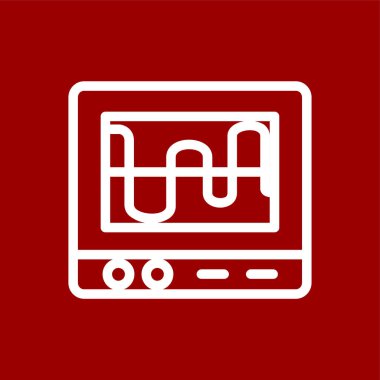 Osiloskop simgesi, vektör illüstrasyonu basit tasarım