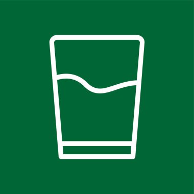 Bir bardak su ikonu, vektör illüstrasyonu basit tasarım