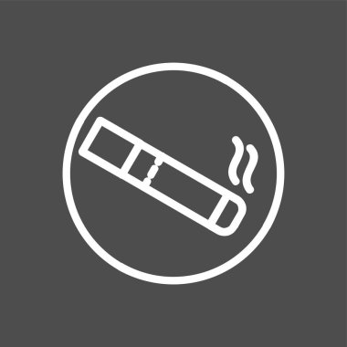 Sigara içme simgesi, vektör illüstrasyonu basit tasarım