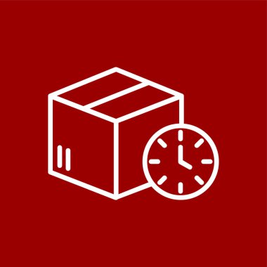 Teslimat Zamanı simgesi, vektör illüstrasyonu basit tasarım