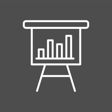 sunum simgesi, vektör illüstrasyonu basit tasarım