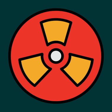 Radyasyon simgesi, vektör illüstrasyonu basit tasarım