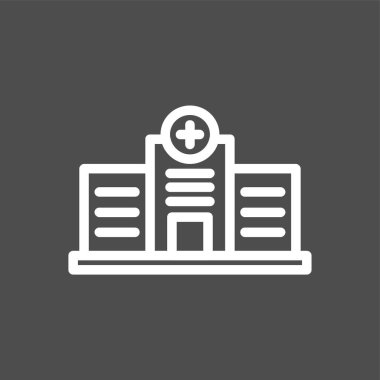 Hastane simgesi, vektör illüstrasyonu basit tasarım