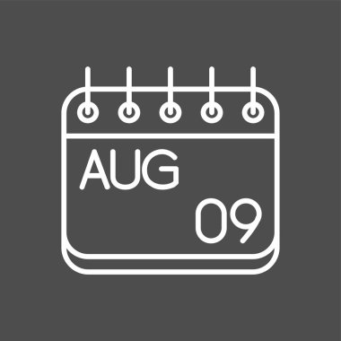 Ağustos simgesi, vektör illüstrasyonu basit tasarım