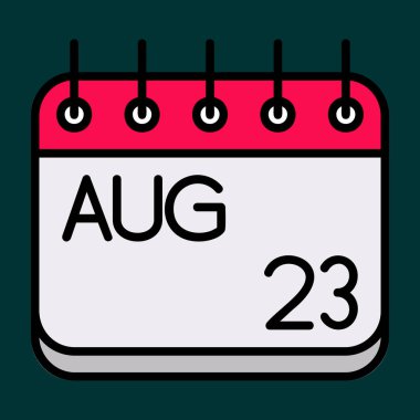 Ağustos simgesi, vektör illüstrasyonu basit tasarım