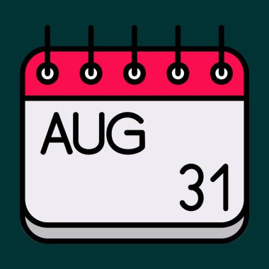 Ağustos simgesi, vektör illüstrasyonu basit tasarım