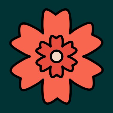 Dianthus simgesi, vektör illüstrasyonu basit tasarım